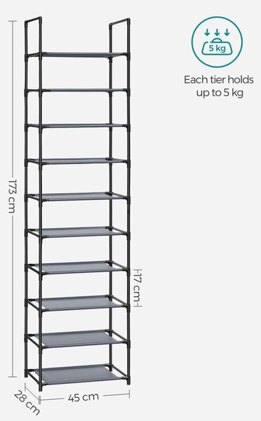 Pantofar modular Songmics Gri 45x28x173 cm