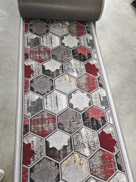 Traversa Model Print Zara 01608, Diverse Latimi, Gri 60 x 200, Dreptunghi