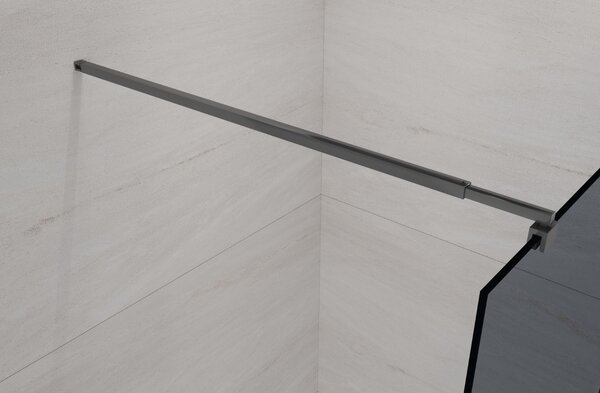 Invena perete cabină de duș walk-in 90 cm negru semi lucios/sticlă de grafit AK-32-193