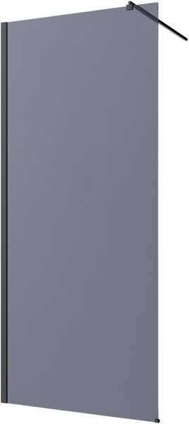 Invena perete cabină de duș walk-in 90 cm negru semi lucios/sticlă de grafit AK-32-193