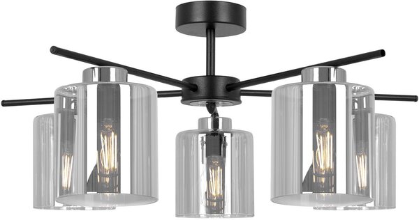 Kaja Luna lampă de tavan 5x15 W negru-argint-grafit K-5527
