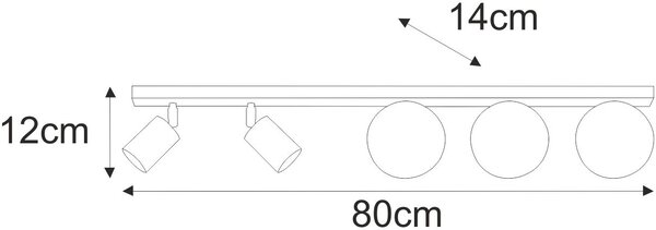 Kaja Swing lampă de tavan 5x10 W alb-negru K-5491