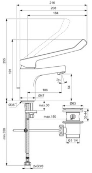 Ideal Standard Cerabase baterie lavoar stativ crom BD061AA