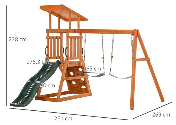 Outsunny Set 4 in 1 cu leagan si tobogan, Set de leagan pentru copii | Aosom Romania