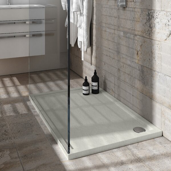 Schedpol Caspar New Cement Stone cădiță de duș dreptunghiulară cu sifon 100x80 cm ciment 3.2336/CT/ST