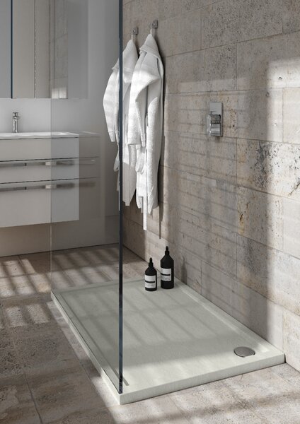 Schedpol Caspar New Cement Stone cădiță de duș dreptunghiulară cu sifon 100x80 cm ciment 3.2336/CT/ST