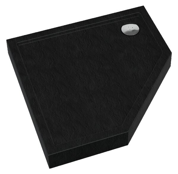 Schedline Cameron Black Stone cădiță de duș pentagonală 90x90 cm negru 3ST.C1PK-9090/C/ST