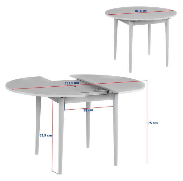 Masă extensibilă (pentru 4 persoane) Viola (nuc). Promo -15%. 1153756