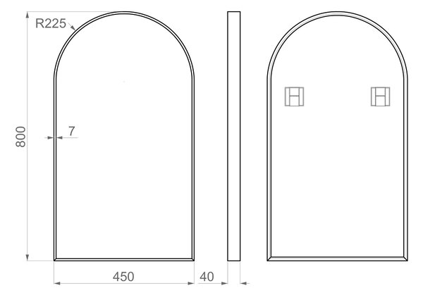 Dubiel Vitrum Gala Gold oglindă 45x80 cm auriu 5905241013398