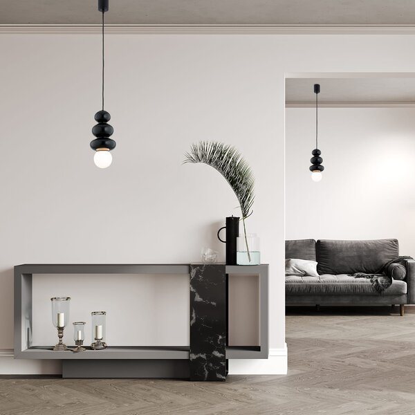 Argon Orlando Plus lampă suspendată 1x6 W negru-opal 8788