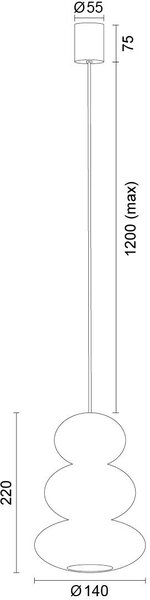 Argon Orlando lampă suspendată 1x5 W bej 8825
