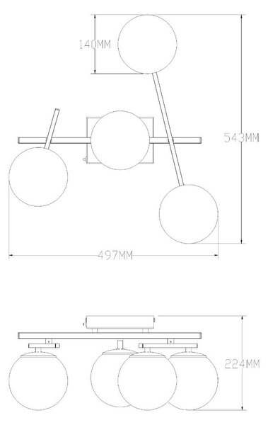 Zuma Line Nebula lampă de tavan 4x40 W alb-nichel MS223141-SN