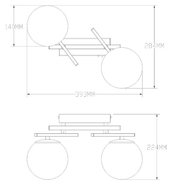 Zuma Line Nebula lampă de tavan 2x20 W alb-nichel MS223121-SN