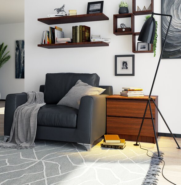 Noptieră Keanu K60 2SZ (stejar artizanal + grafit). Promo -18%. 1151914