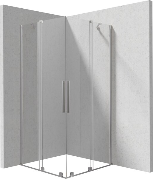 Deante Kerria Plus cabină de duș 90x90 cm pătrat periat/sticlă transparentă KPNFP09P09