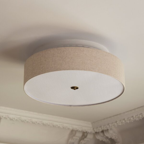 Globen Lighting Plafonieră Noah, Ø 65 cm, bej, reglabil, Bej, Camera de zi / sufragerie, Țesătură / Textil, Scandinavă