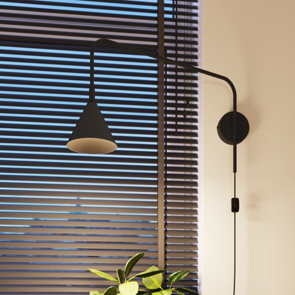 Sollux Lighting Nox lampă de perete 1x10 W negru SL.1697