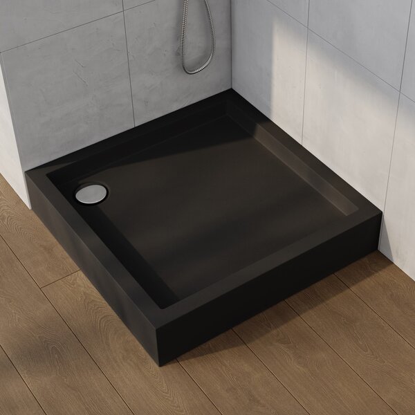 Schedpol Medium Black Mat cădiță de duș pătrată 90x90 cm negru 3.4731/C/MG