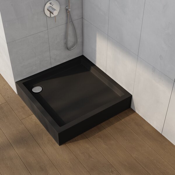 Schedpol Medium Black Mat cădiță de duș pătrată 90x90 cm negru 3.4731/C/MG