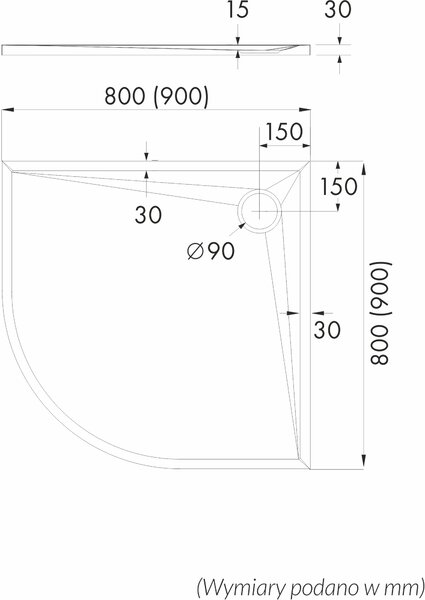 Schedline Libra Cashmere Stone cădiță de duș semirotundă 80x80 cm bej 3SP.L1O-8080/PK/ST