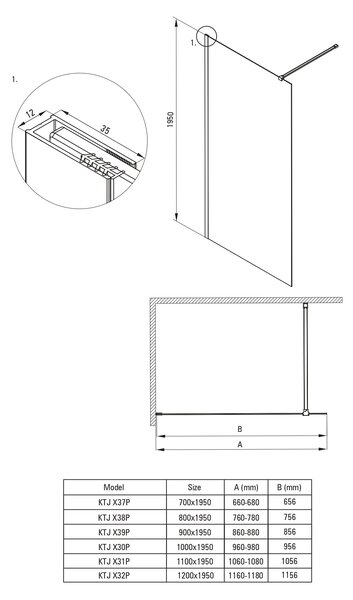 Deante Prizma perete cabină de duș walk-in 70 cm auriu periat/sticla transparentă KTJ_R37P