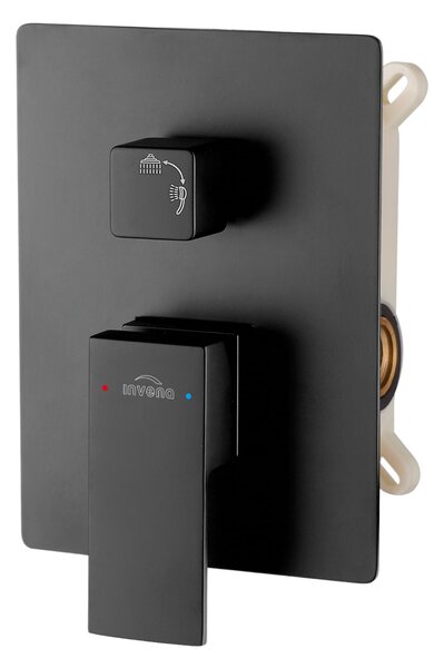 Invena Paros set de duș ascuns cu duș de ploaie negru BS-09-004