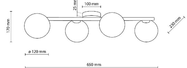 TK Lighting Estera lampă de tavan 4x8 W lemn 10270