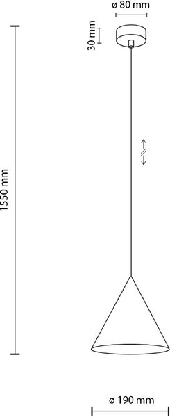TK Lighting Cono lampă suspendată 1x15 W negru 10058