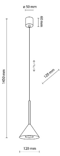 TK Lighting Cono lampă suspendată 1x10 W negru 10304