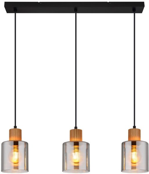 Globo Lighting Aleidis lampă suspendată 3x25 W negru-fumuriu 15768-3