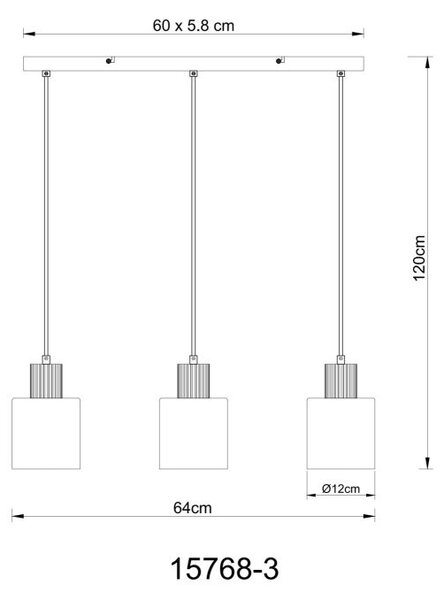 Globo Lighting Aleidis lampă suspendată 3x25 W negru-fumuriu 15768-3