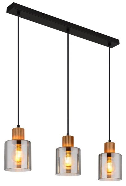 Globo Lighting Aleidis lampă suspendată 3x25 W negru-fumuriu 15768-3