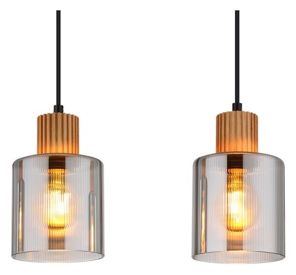 Globo Lighting Aleidis lampă suspendată 3x25 W negru-fumuriu 15768-3