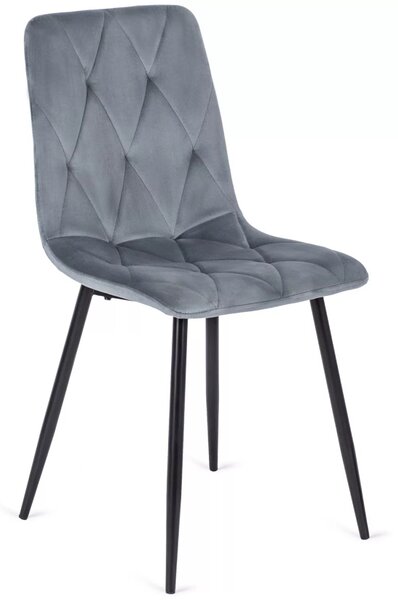 Scaun de dining din catifea gri ROBIN