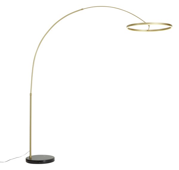 Lampă de podea arcuită de design aurie, cu LED și dimmer în 3 trepte - Anello