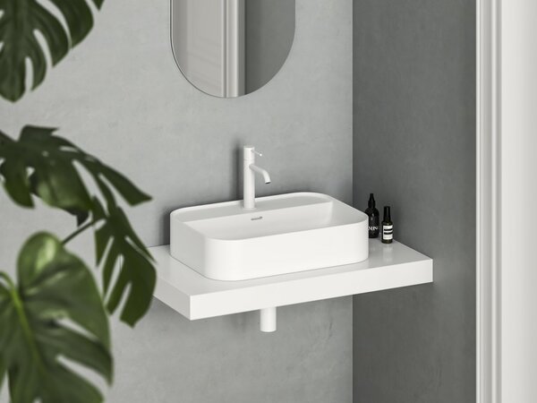Ravak Ceramic lavoar 55x40 cm dreptunghiular de blat alb luciu XJX0E155005