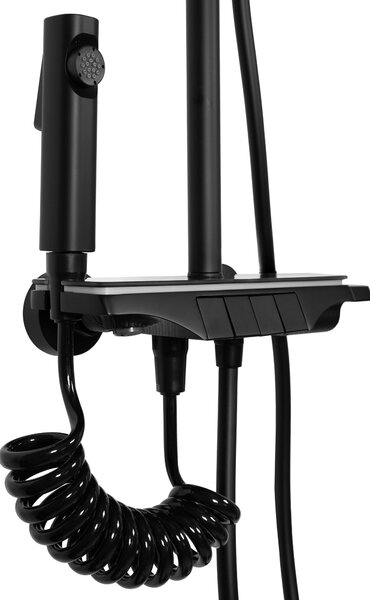 Rea Savio set de duș perete cu duș de ploaie negru REA-P8410
