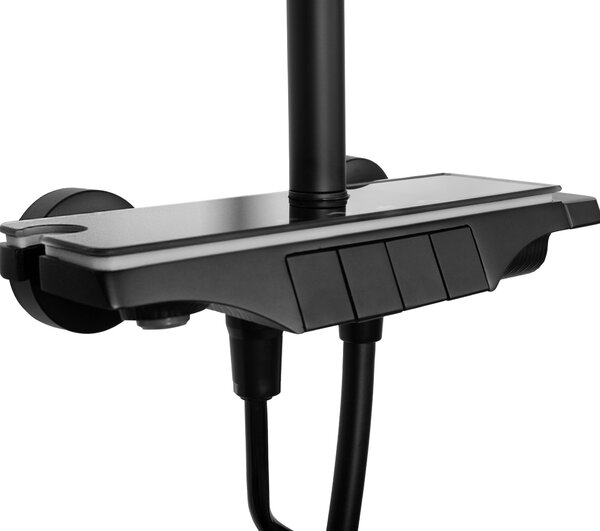 Rea Savio set de duș perete cu duș de ploaie negru REA-P8410