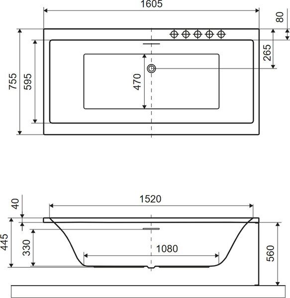Excellent Pryzmat 2.0 cadă dreptunghiulară slim 160x75 cm alb WAEX.PRY2.16WHS