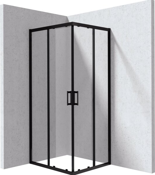 Deante Funkia Evo cabină de duș 90x80 cm dreptunghiular negru mat/sticlă transparentă KYC_N089P