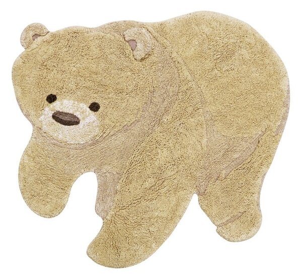 Covor pentru copii bej lavabil/țesut manual din bumbac 120x122 cm Bear – Lorena Canals