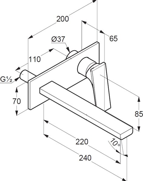 Kludi Decus baterie lavoar ascuns auriu 54245N075