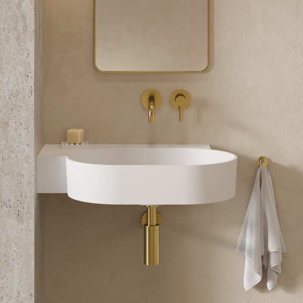 Omnires Ovo M+ lavoar 64x44 cm de colț clasică-de blat alb mat OVO645UWLBM