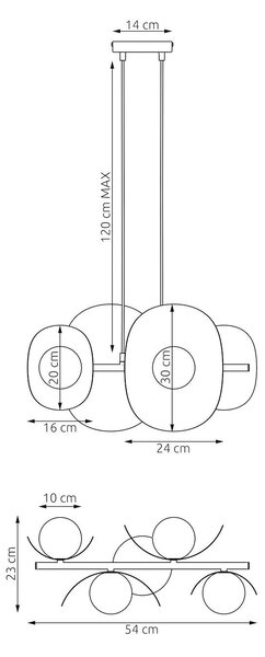 Emibig Elementi lampă suspendată 4x8 W cappuccino 1493/4