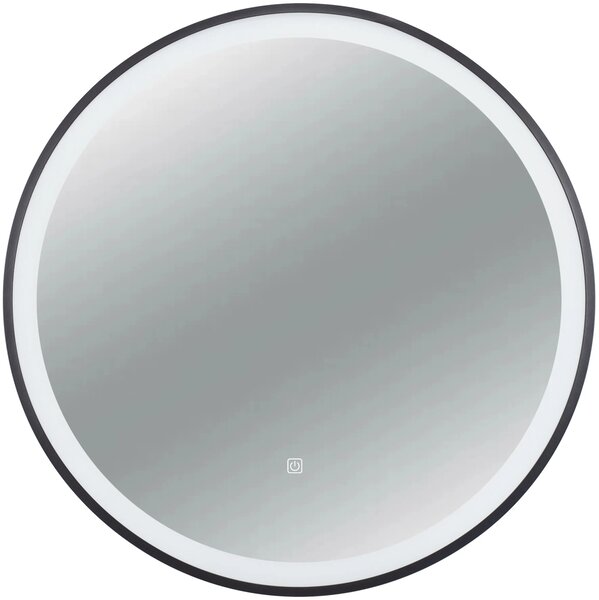 Balneo Venus oglindă 60x60 cm rotund cu iluminare cu covoraș de încălzire negru L0101010403-1