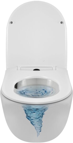 Balneo Luna vas wc cu capac soft-close agăţat fără margine cu spălare turbionară alb lucios G0101010101-3