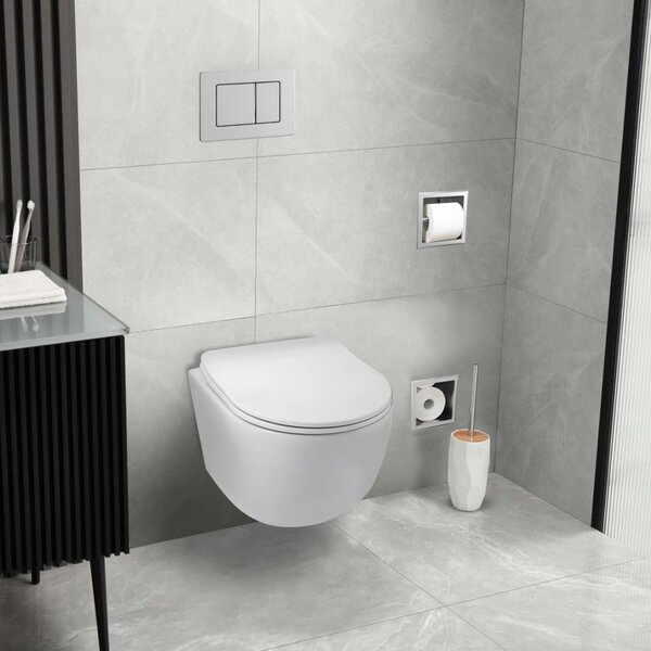Balneo Luna vas wc cu capac soft-close agăţat fără margine cu spălare turbionară alb lucios G0101010101-3