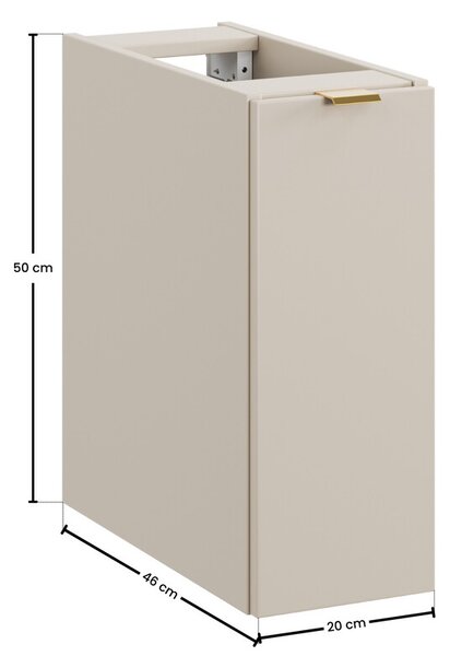 Comad Dalia Cashmere dulap 20x46x50 cm laterala pe perete bej DALIA CASHMERE 81-20-46-C