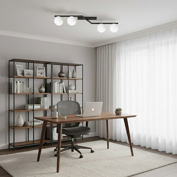Emibig Naton lampă de tavan 4x10 W negru 1508/4