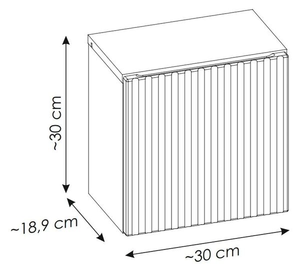 Comad Nova Coast Evoke dulap 30x18.9x30 cm laterala pe perete stejar NOVA COAST EVOKE 83-30-1DQ